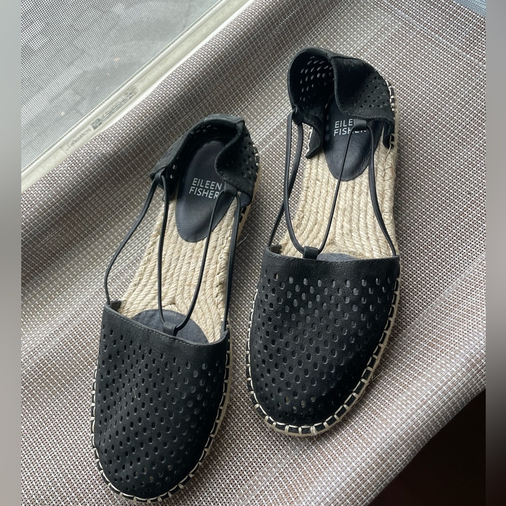 Eileen Fisher Black Sandals Size 8.5W